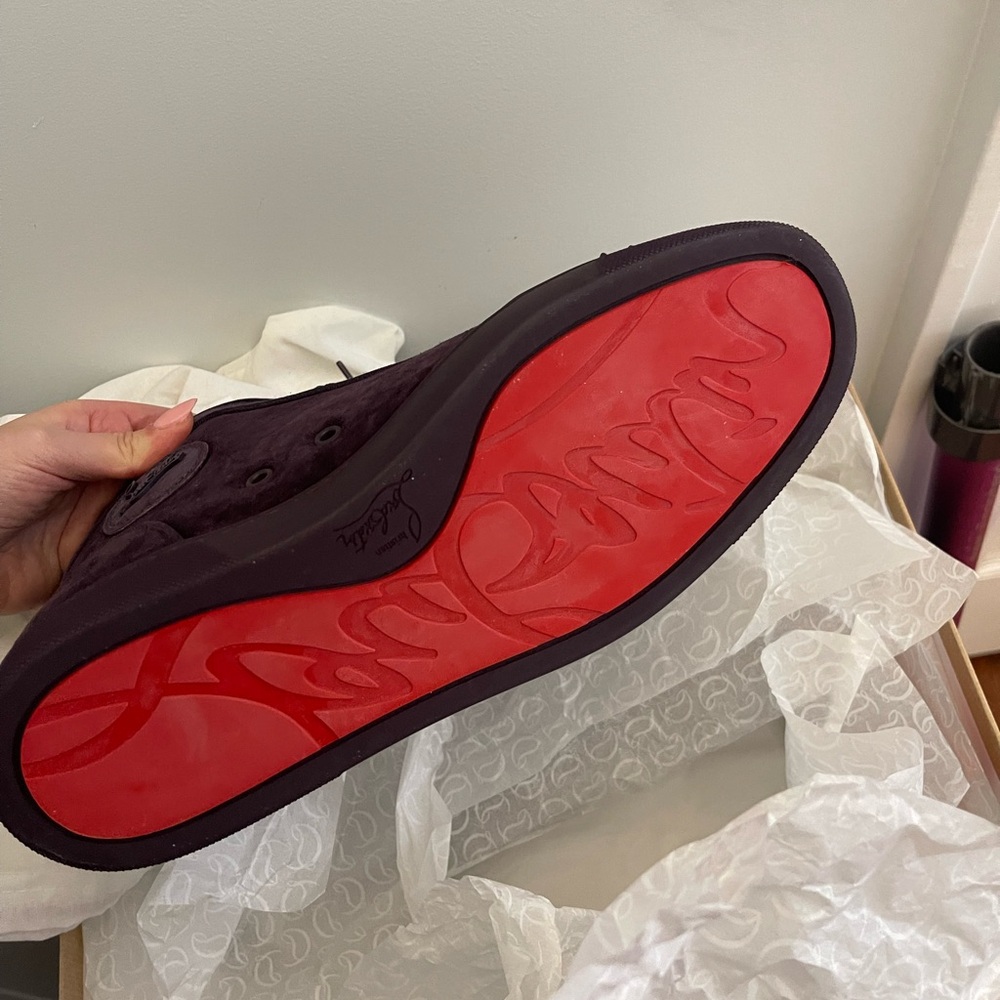Christian Louboutin Men’s Purple Sneakers with Red Sole